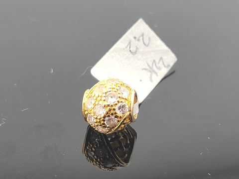 22K Solid Gold Cubic Zirconia Ball Pendant P5699 - Royal Dubai Jewellers