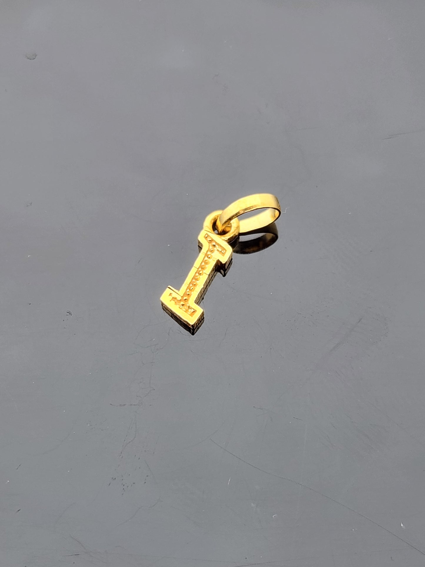 22K Solid Gold Letter Pendant P1765
