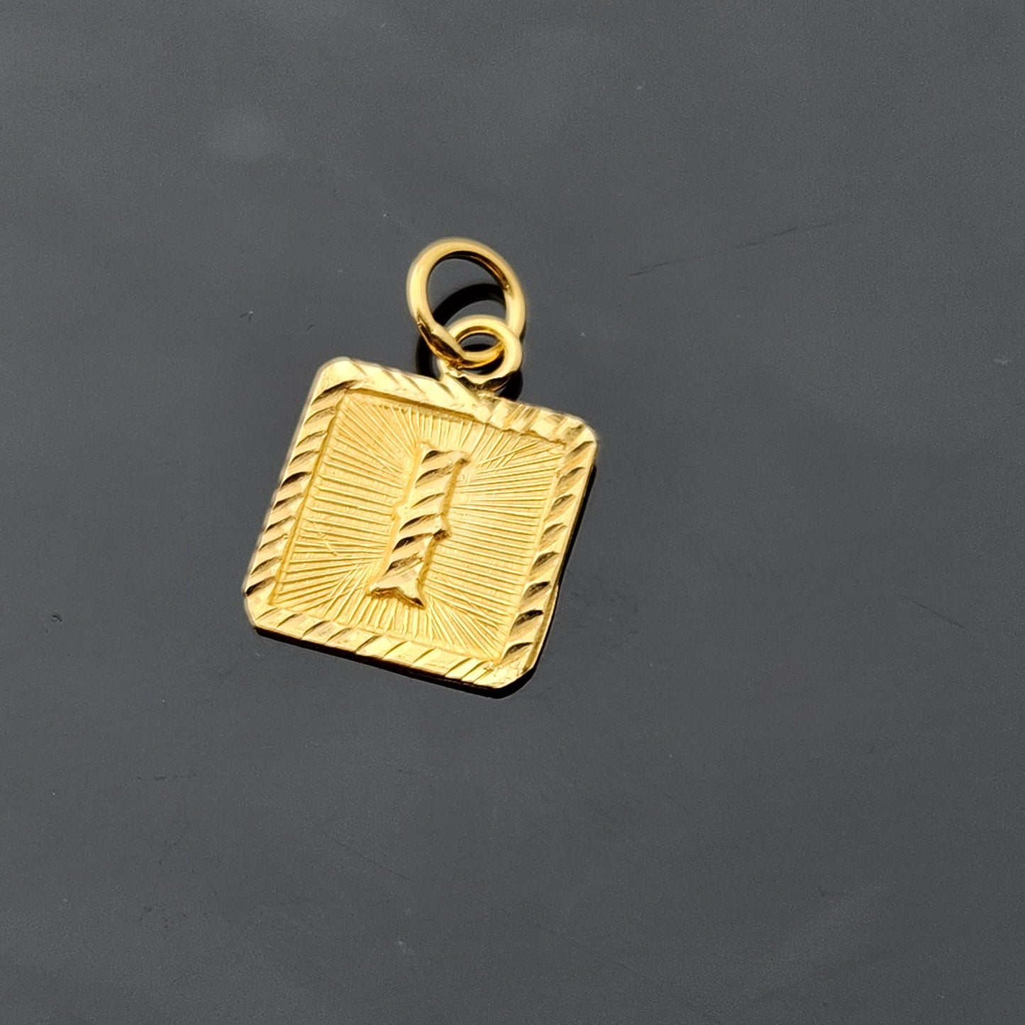 22K Solid Gold Letter Pendant P1767