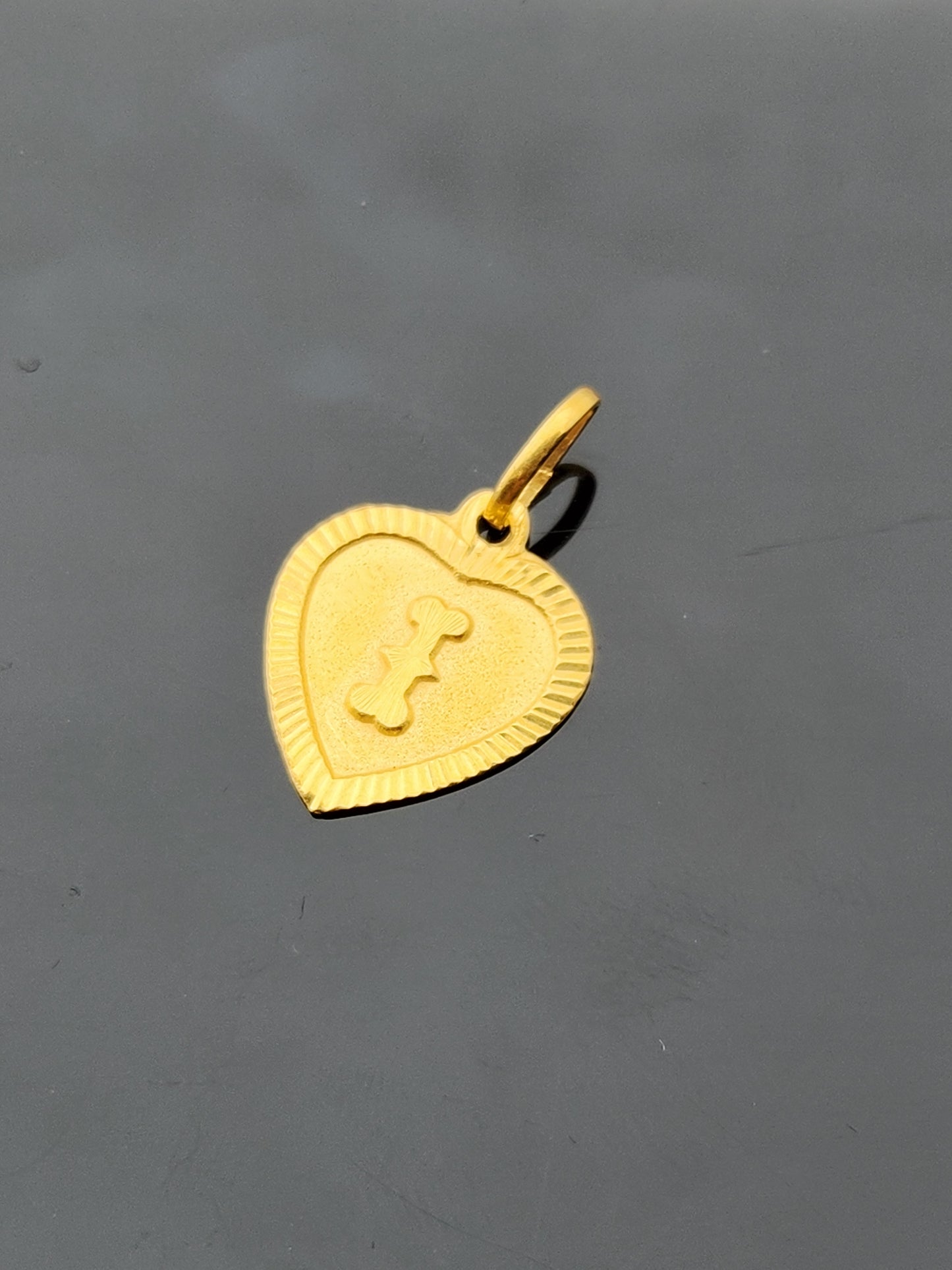 22K Solid Gold Letter Pendant P1766