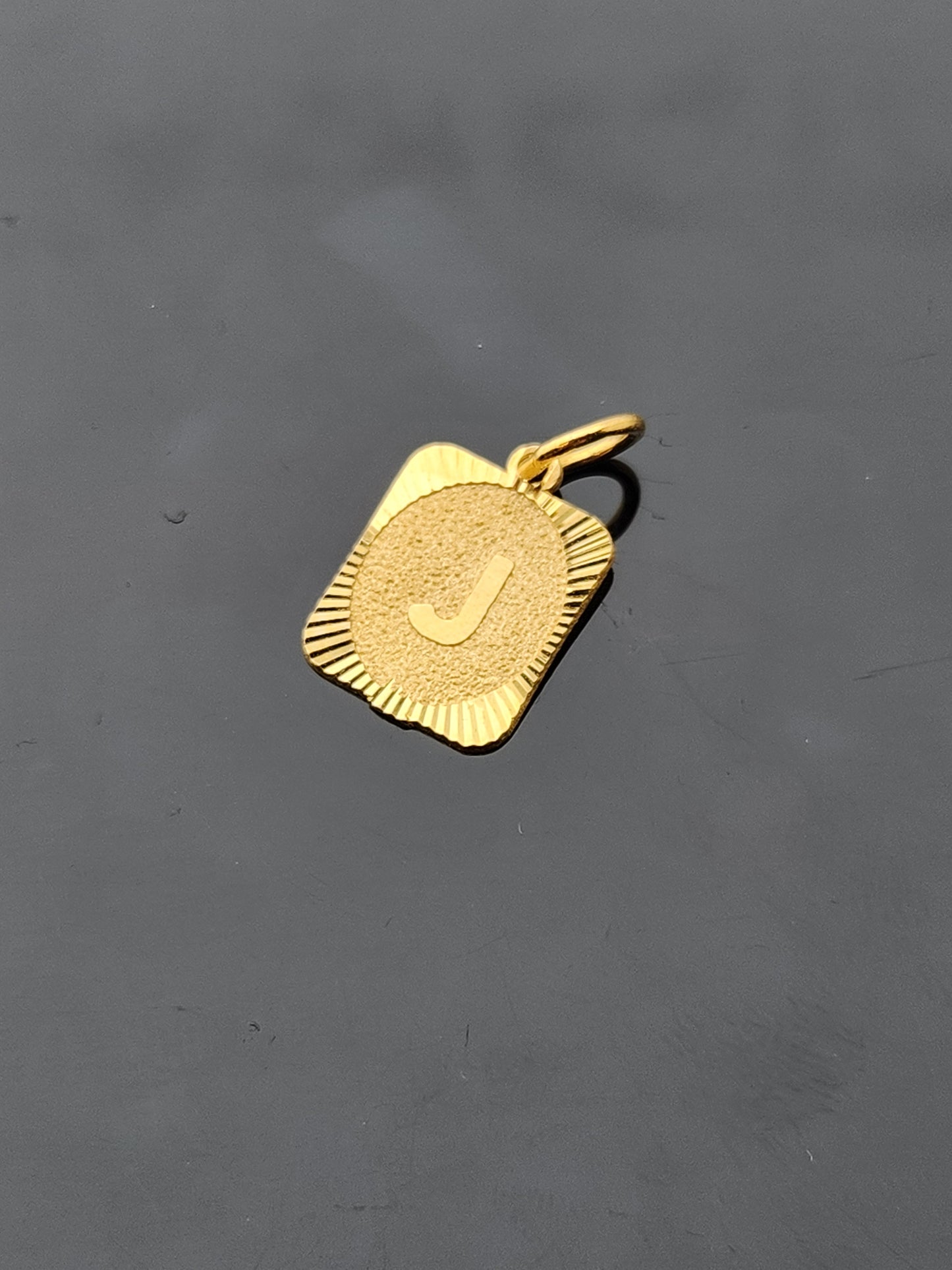 22K Solid Gold Letter Pendant P1771