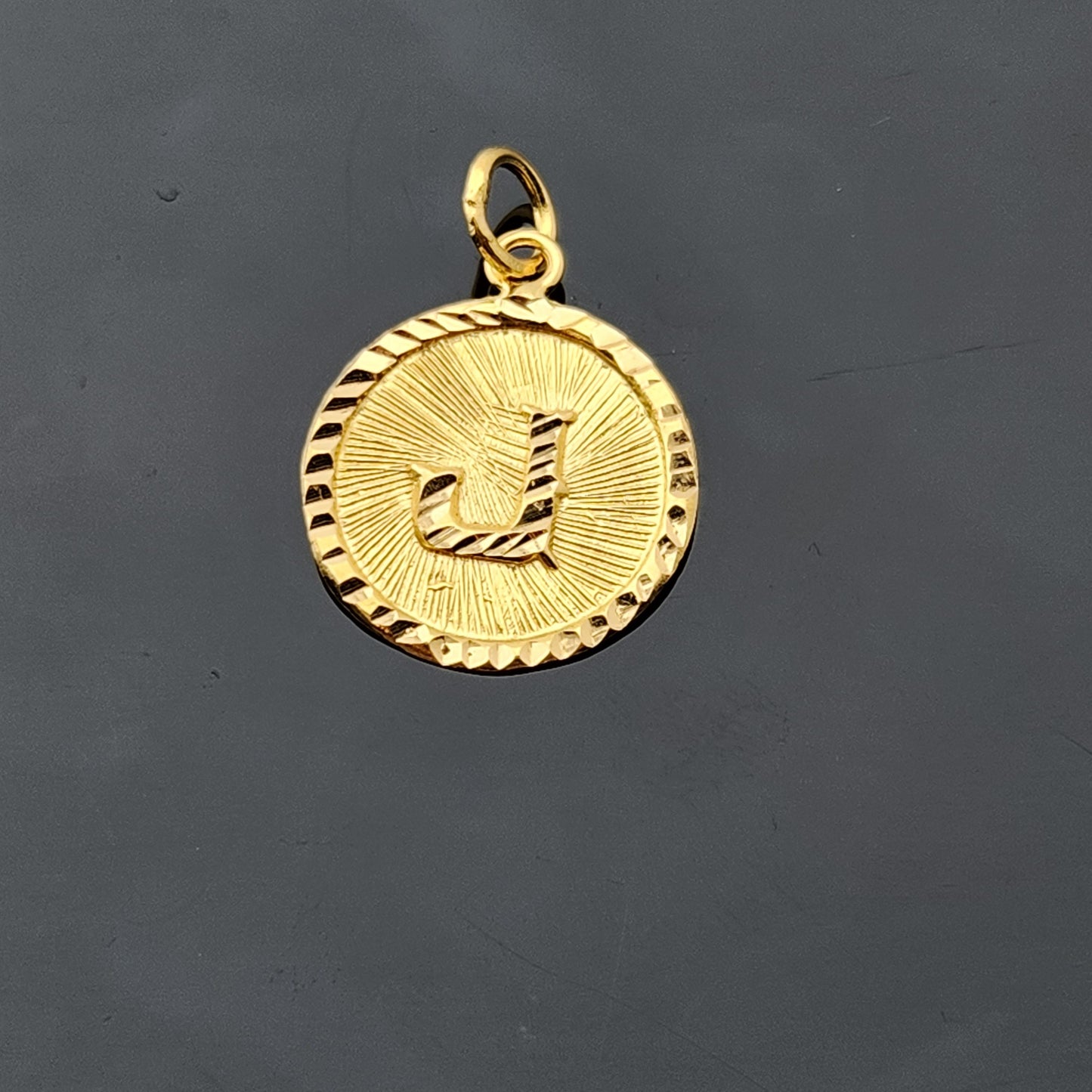 22K Solid Gold Letter Pendant P1774