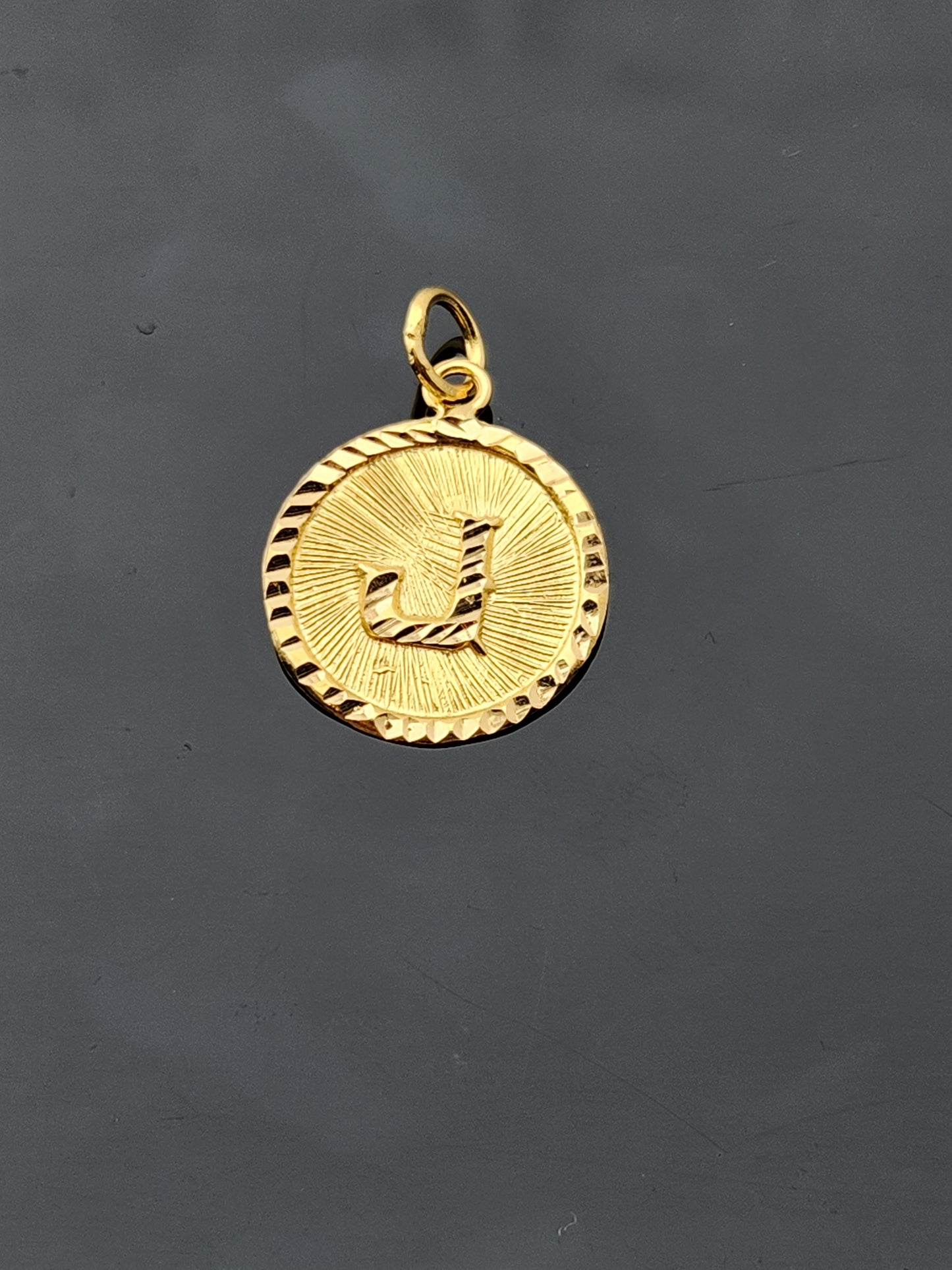 22K Solid Gold Letter Pendant P1774