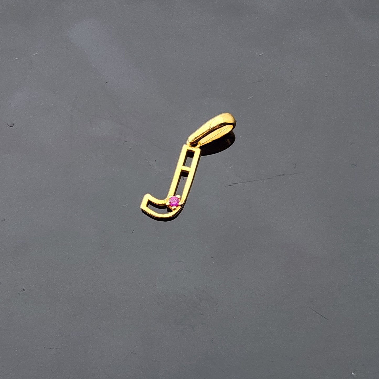 21K Solid Gold Letter Pendant P1777