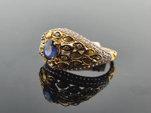 22K Solid Gold Multicolored Zircon Ring R6946 - Royal Dubai Jewellers