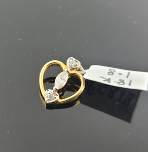 18K Solid Gold Heart Pendant P5818 - Royal Dubai Jewellers