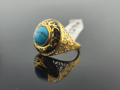 21K Solid Gold Turkish Gemstone Ring R9294 - Royal Dubai Jewellers