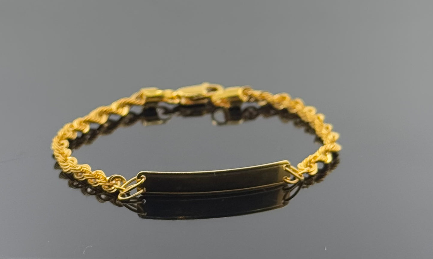 22k Children Hig Polished Plate Bracelet BBB45