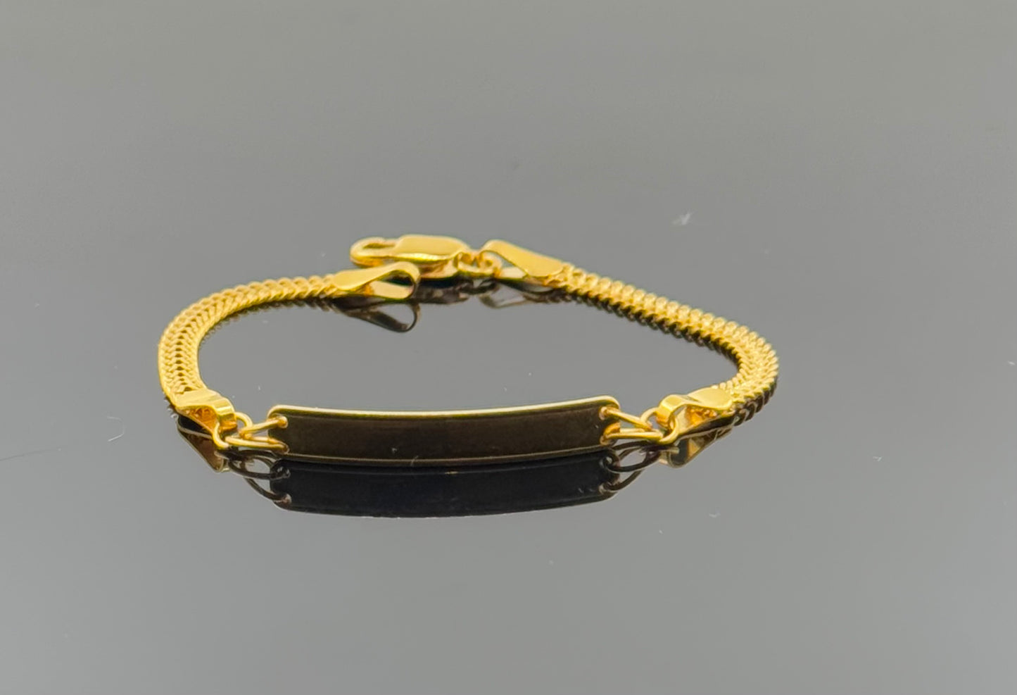 22k Children High Polished Plate Bracelet BBB49