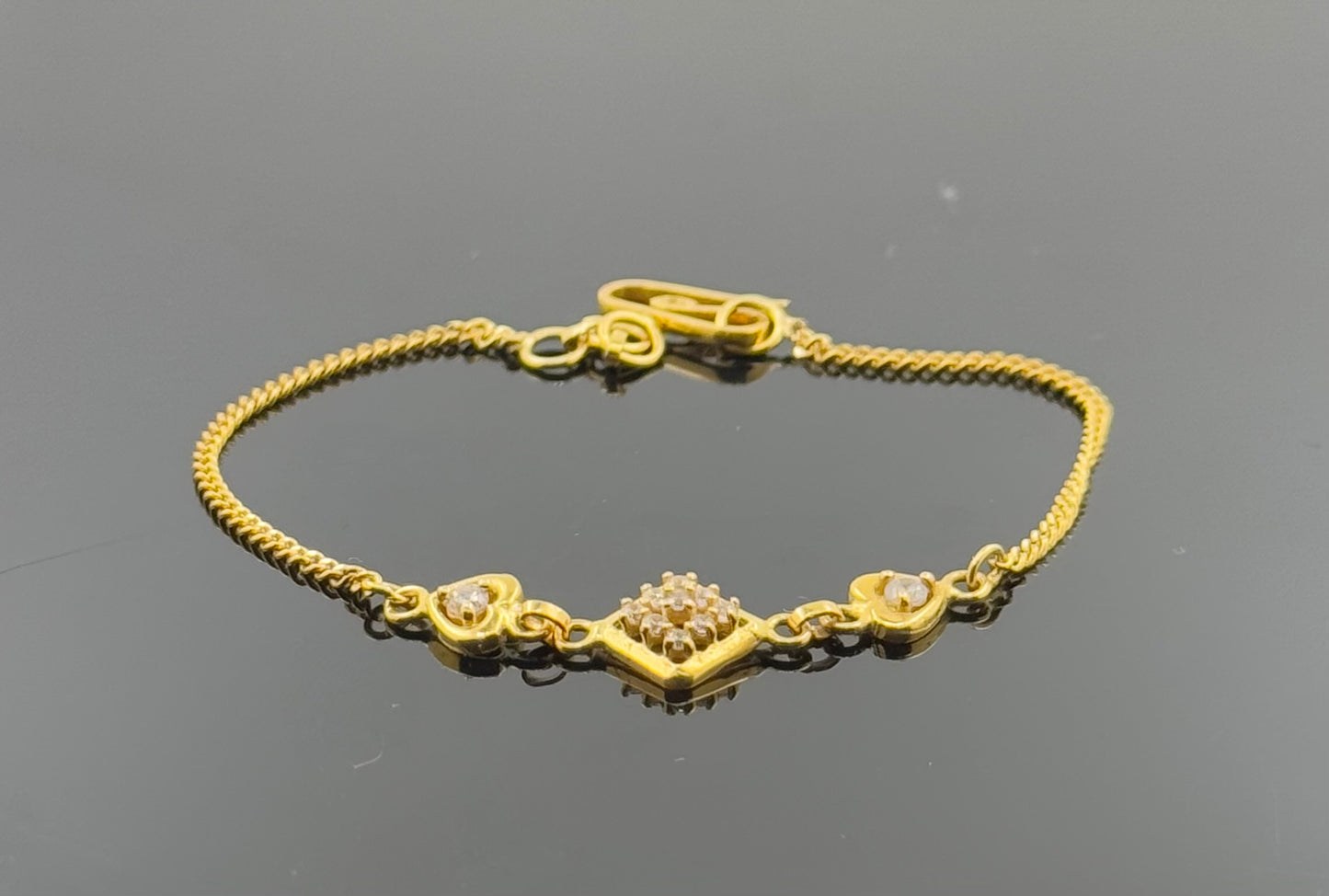 18k Children Floral with Stones Bracelet BBB51