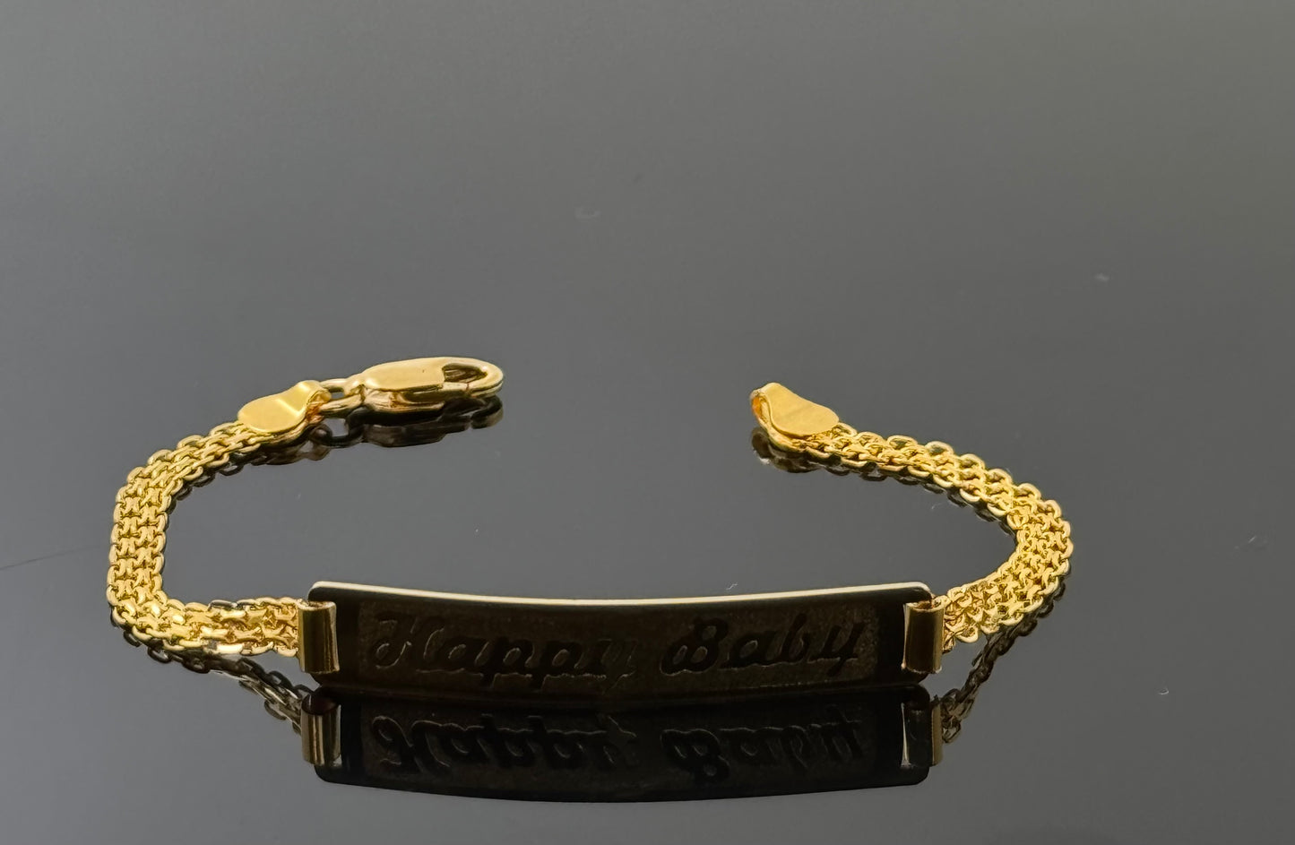 22k Children High Polished Plate Bracelet BBB53