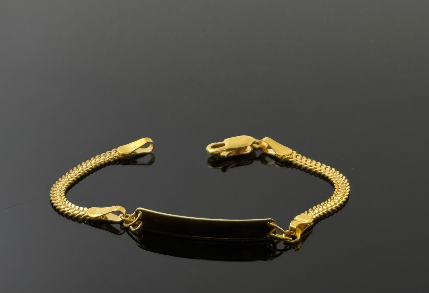 22k Children High Polished Plate Bracelet BBB55