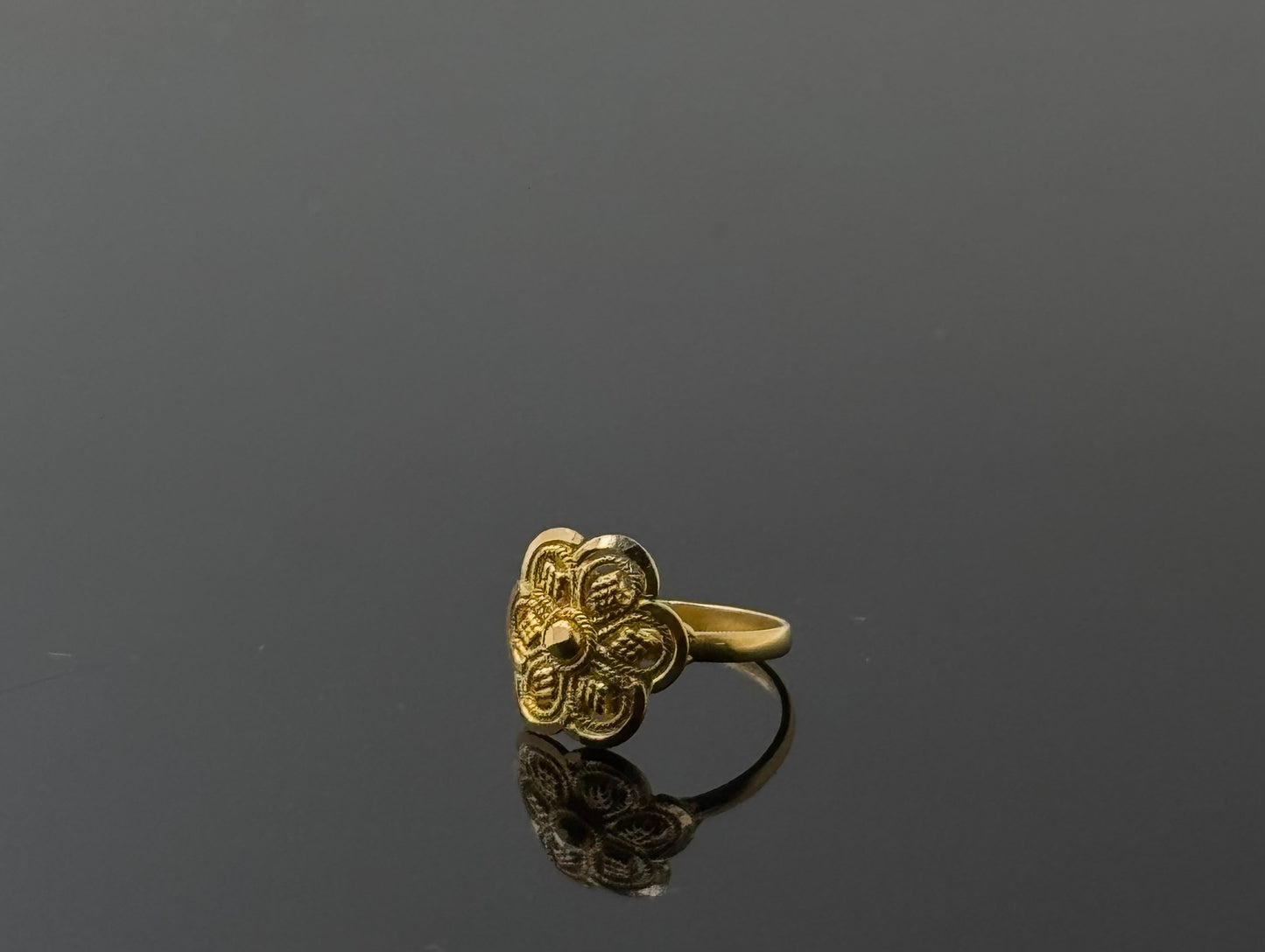 22k Simple Floarl Children Ring BBR4