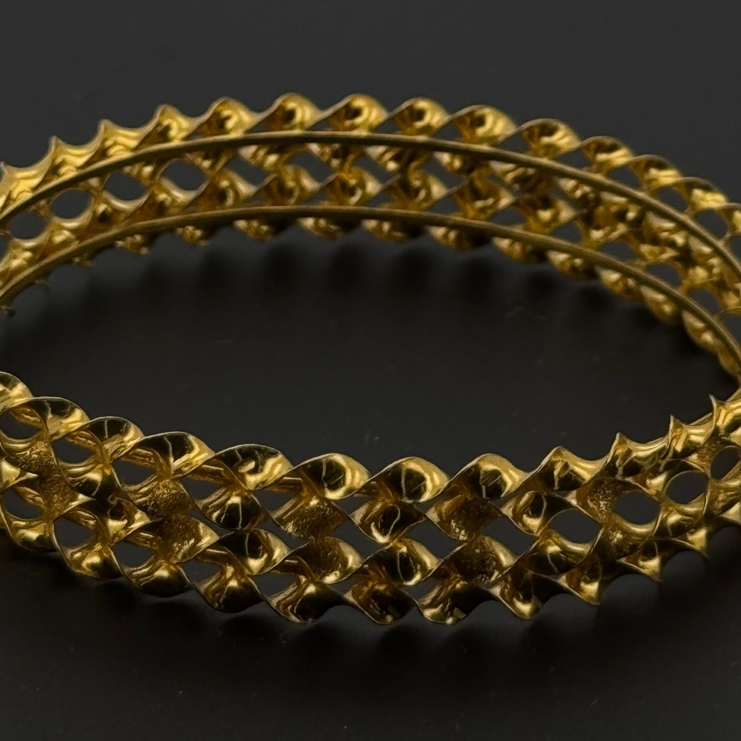 22K Solid Gold Fancy Bangles BG226