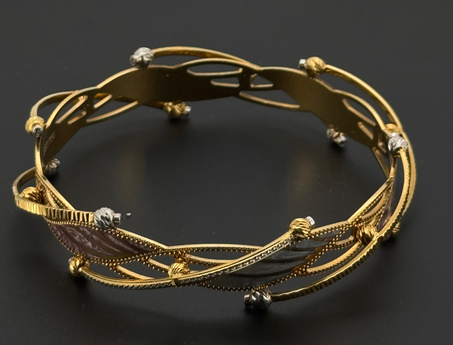 22K Solid Gold Fancy Bangles BG254