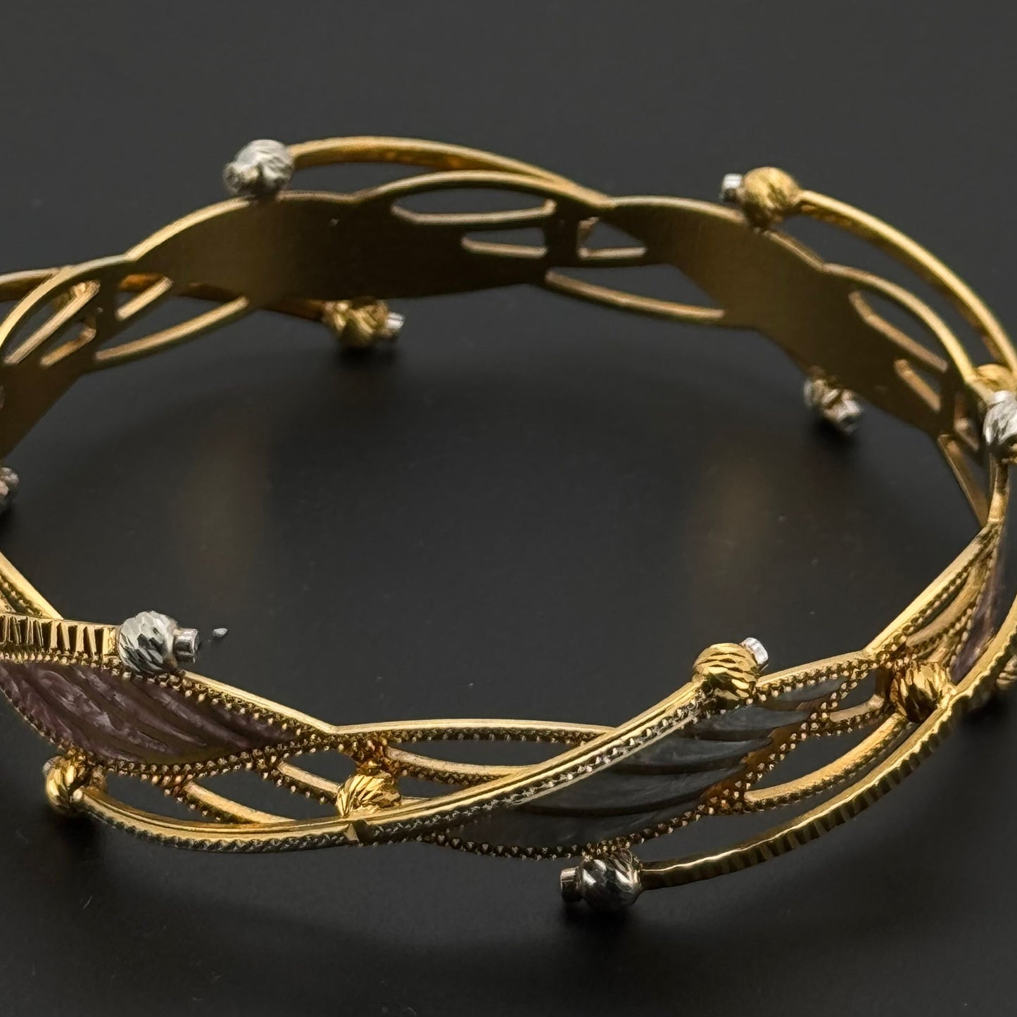 22K Solid Gold Fancy Bangles BG254