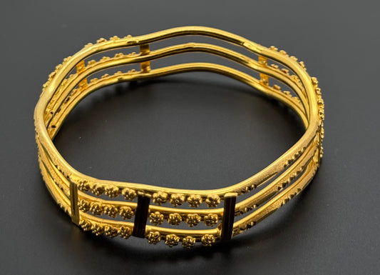 22K Solid Gold Fancy Bangles BG299