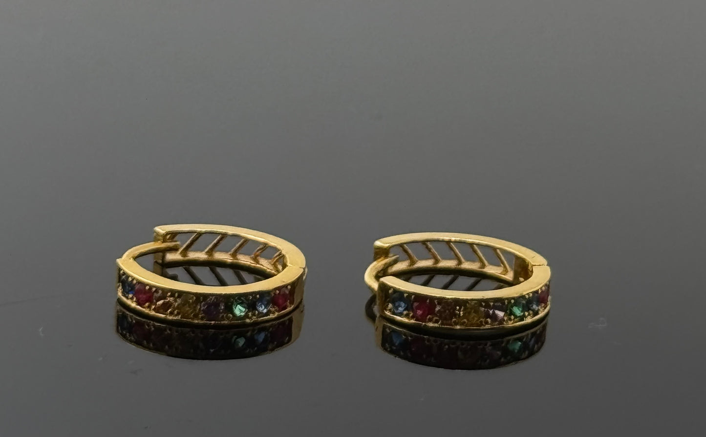 22k Solid Gold Simple Ladies Hoops E130