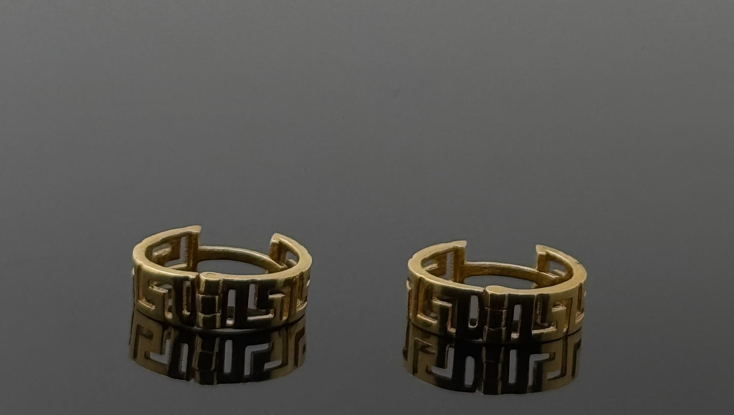 22k Solid Gold Simple Ladies Hoops E131