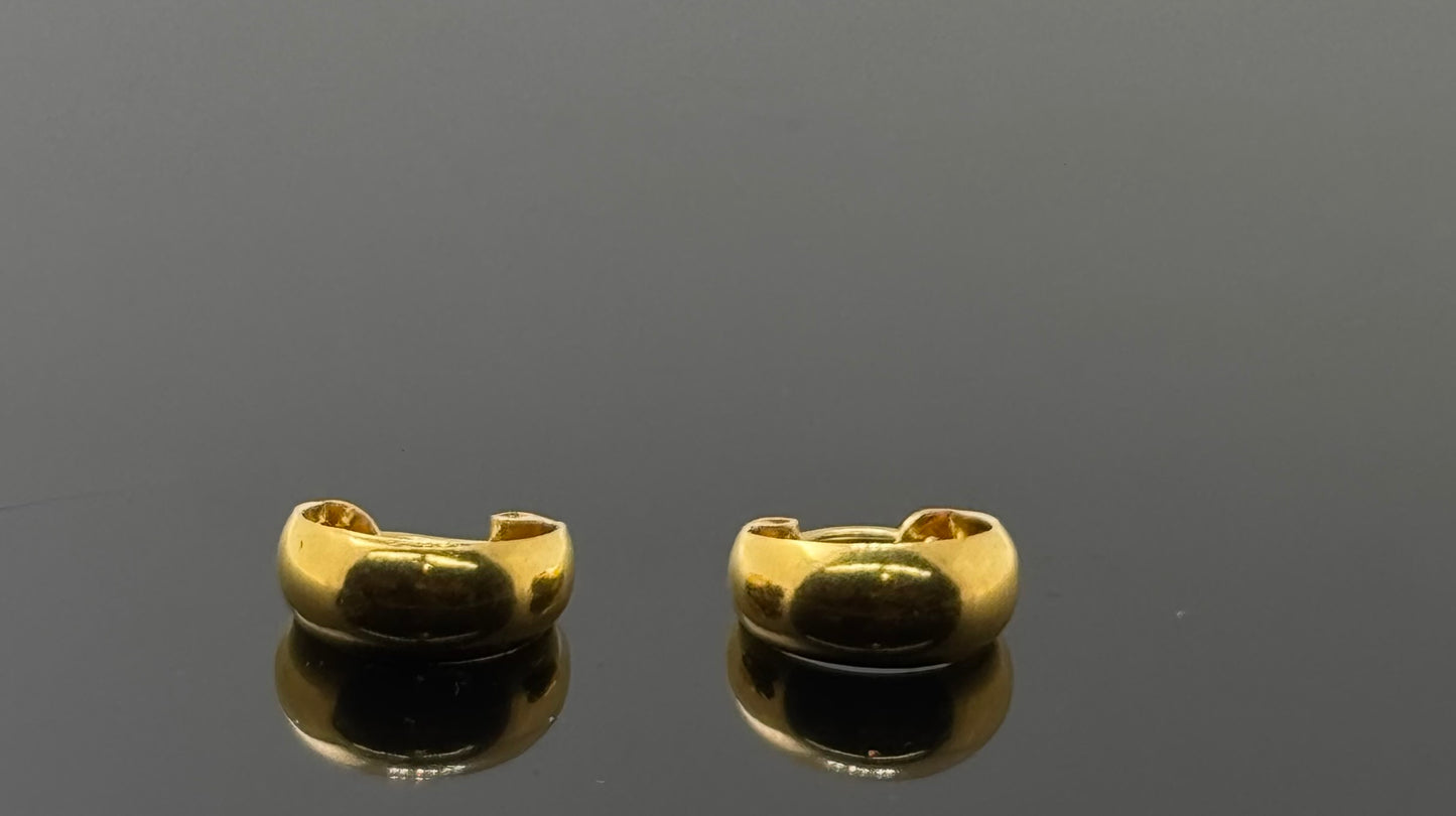 22k Solid Gold Simple Ladies Hoops E132