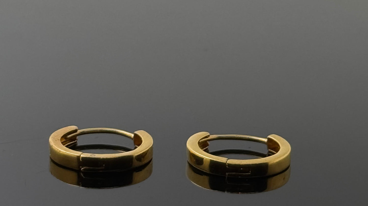 22k Solid Gold Simple Ladies Hoops E135
