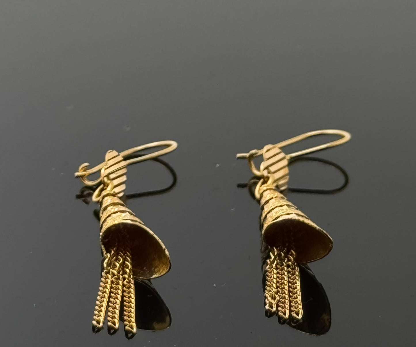 21k Solid Gold Simple Ladies Hoops E153