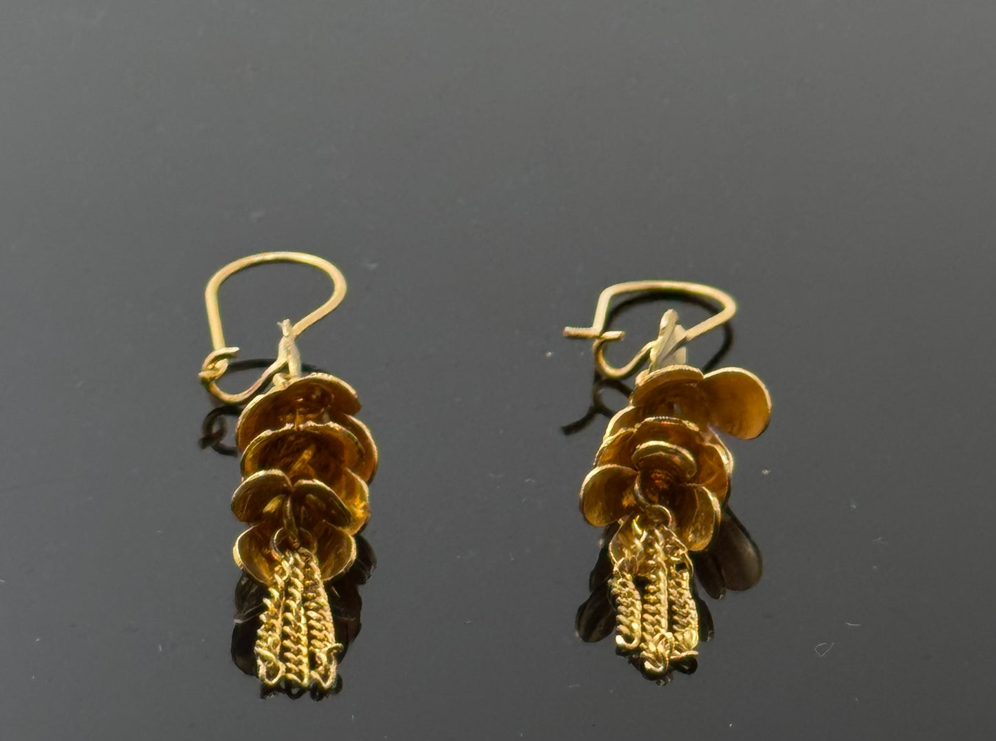 21k Solid Gold Simple Ladies Hoops E154