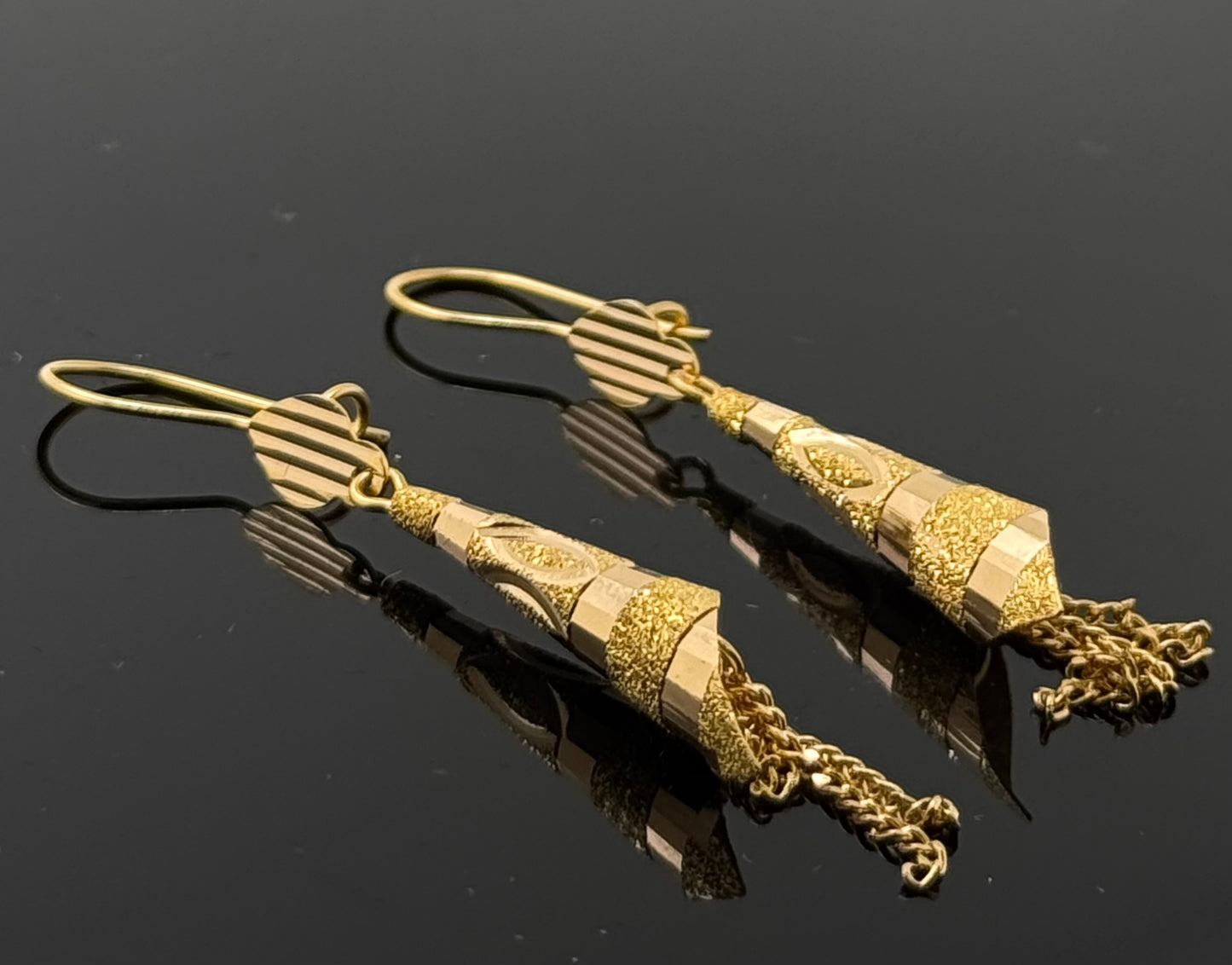 21k Solid Gold Simple Ladies Hoops E155