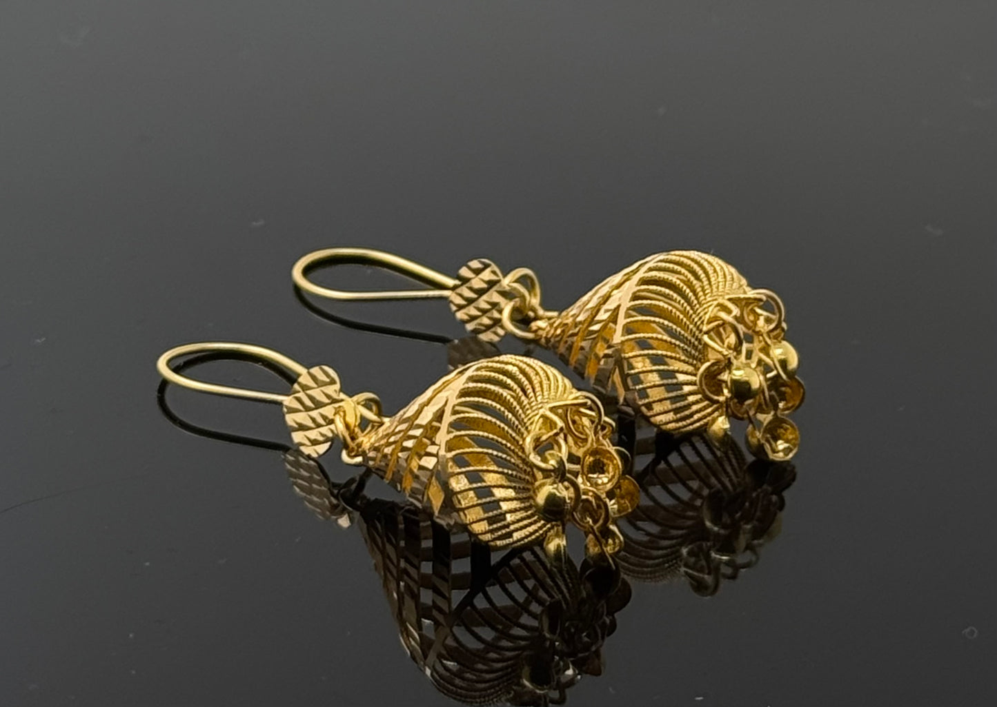 21k Solid Gold Simple Ladies Hoops E156