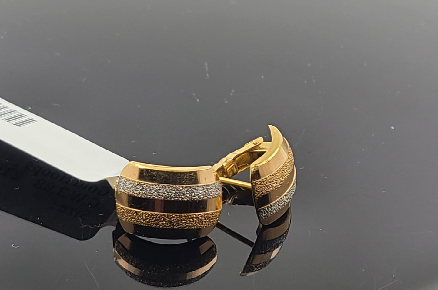 21k Solid Gold Ladies Simple Hoops E17