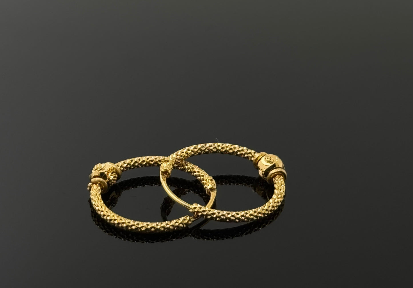 22k Solid Gold Simple Ladies Hoops E171