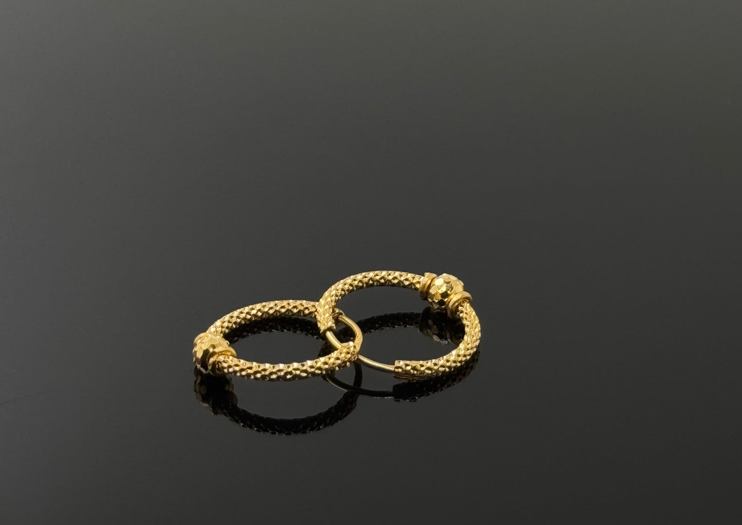22k Solid Gold Simple Ladies Hoops E223