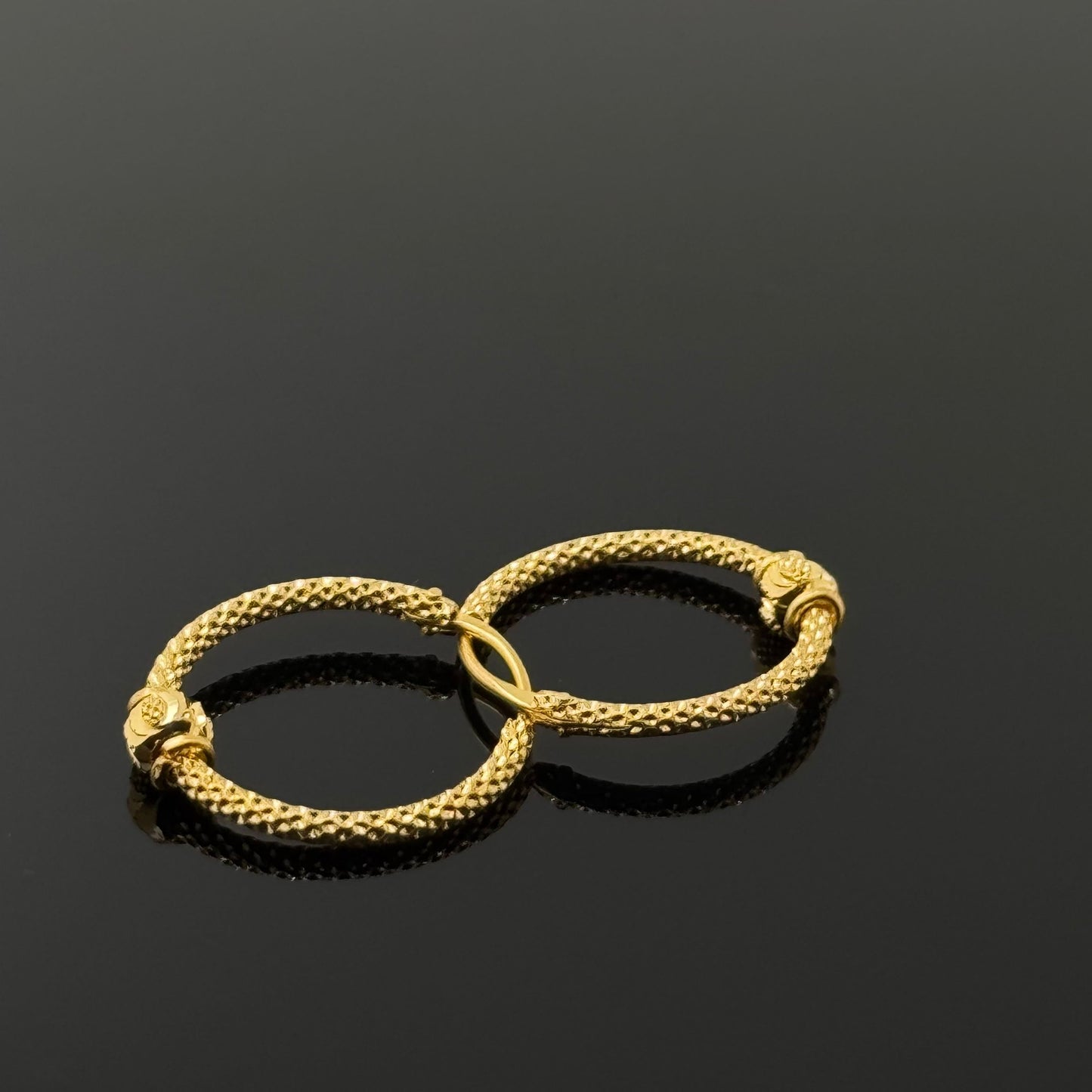 22k Solid Gold Simple Ladies Hoops E227