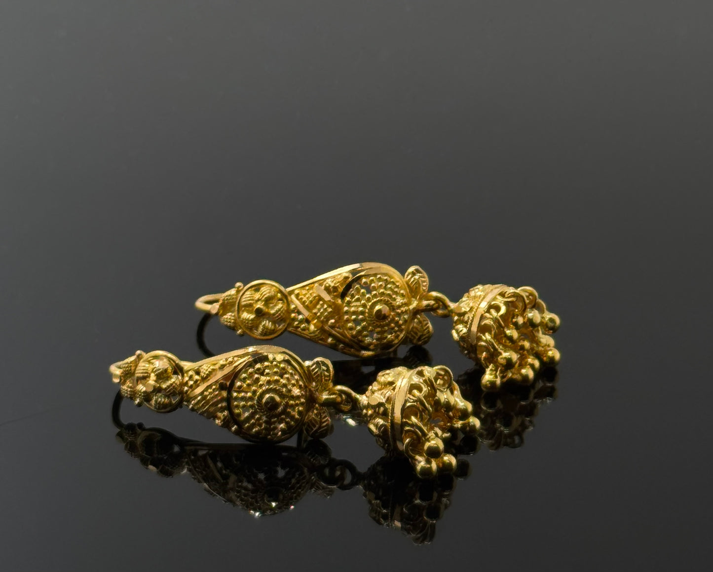 22k Solid Gold Simple Ladies Hoops E269