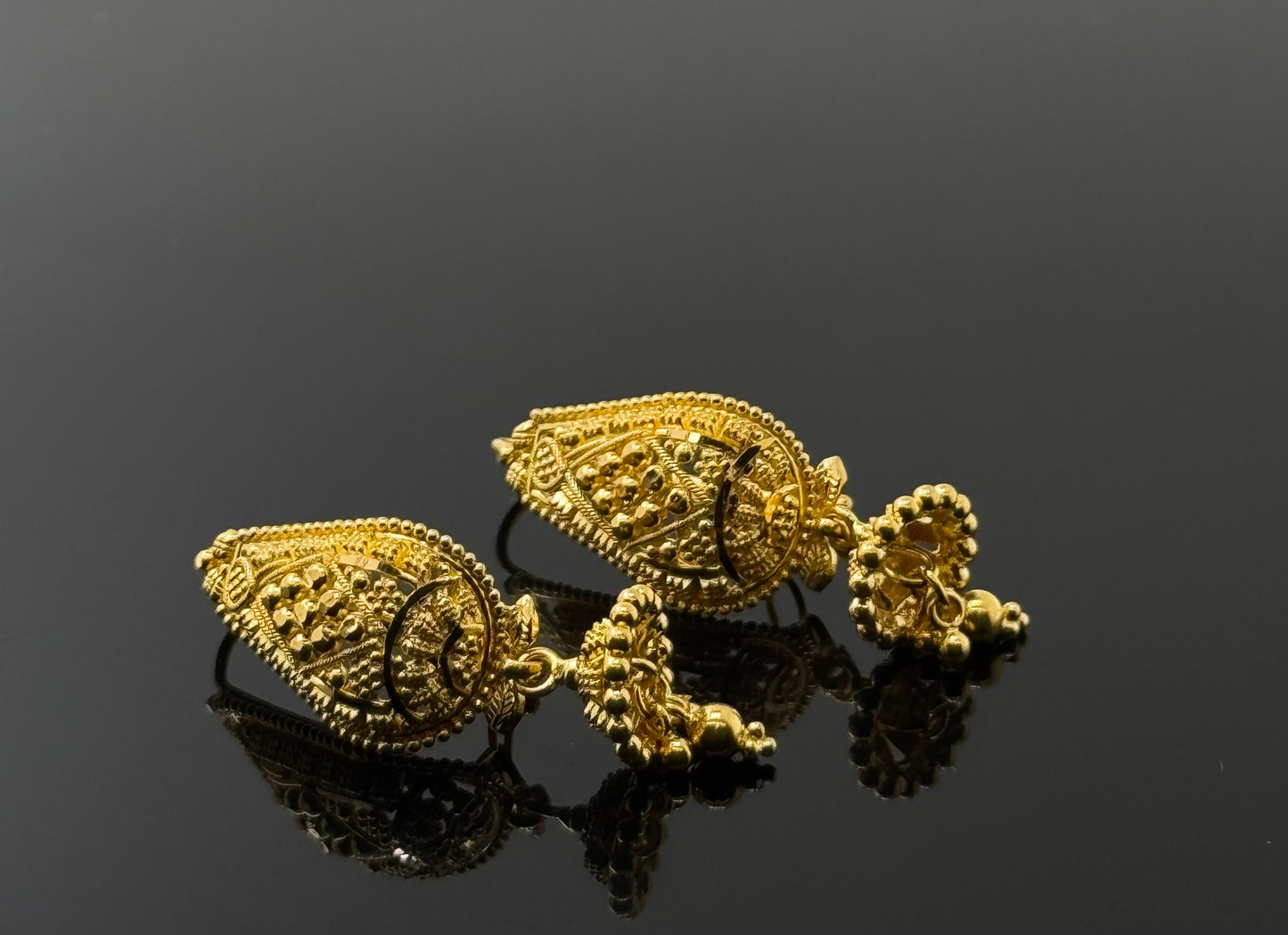 22k Solid Gold Simple Ladies Hoops E271