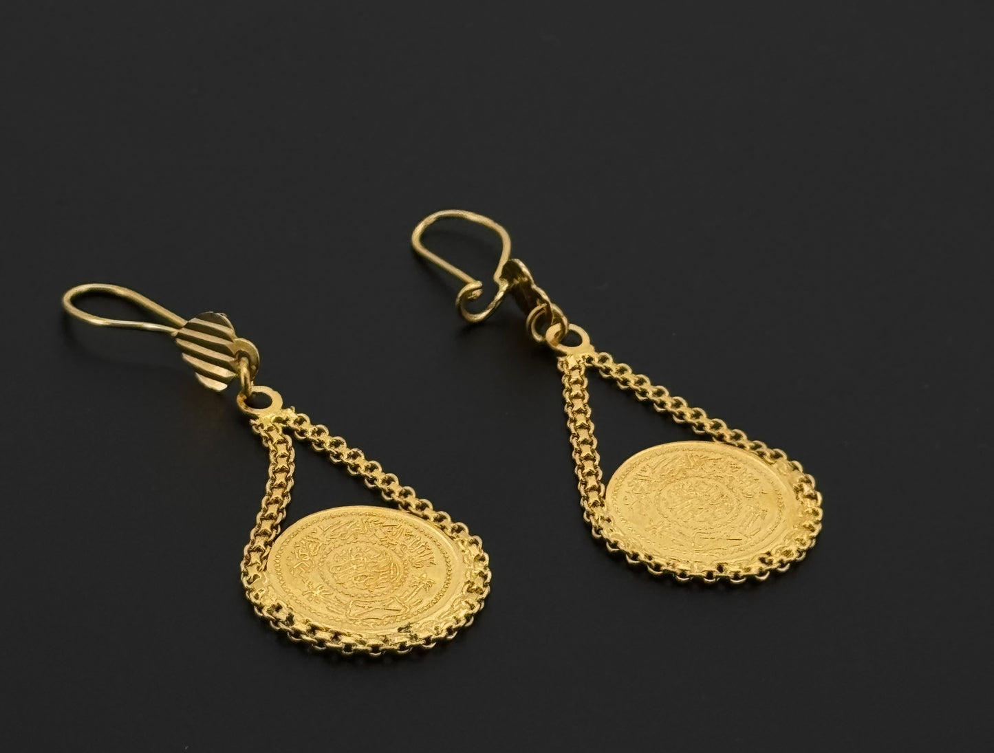 21k Solid Gold Simple Ladies Hoops E297