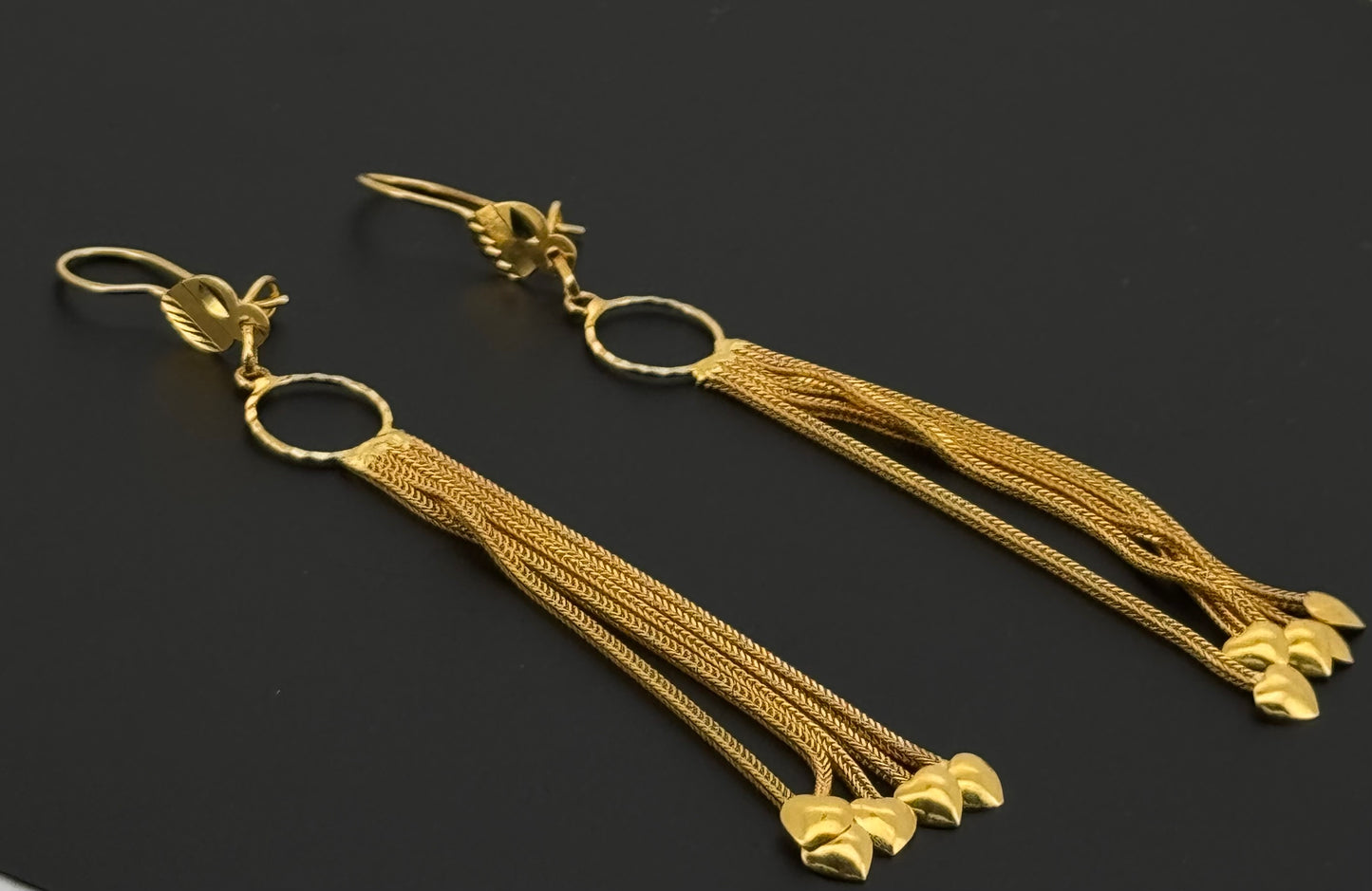 21k Solid Gold Simple Ladies Hoops E299