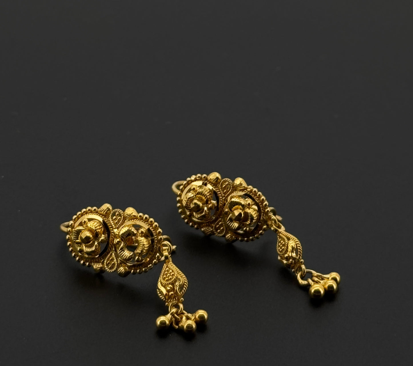 22k Solid Gold Simple Ladies Hoops E307