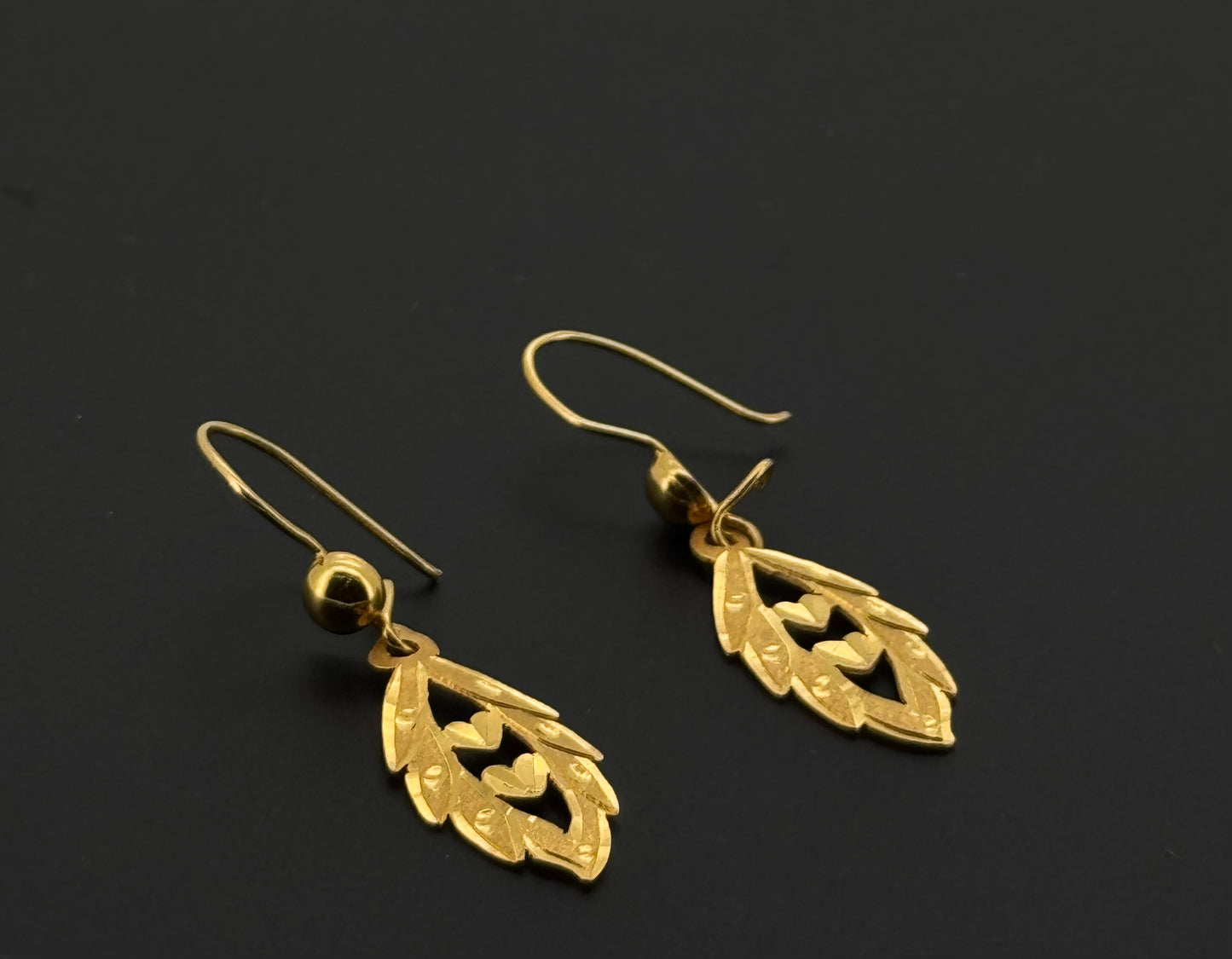 22k Solid Gold Simple Ladies Hoops E308