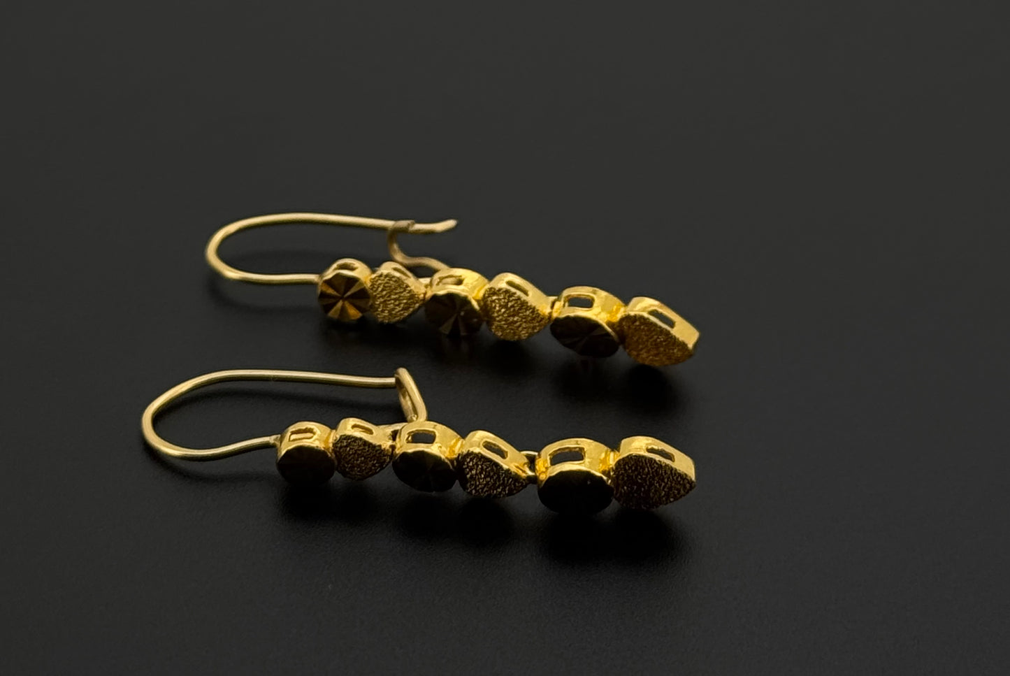 22k Solid Gold Simple Ladies Hoops E311