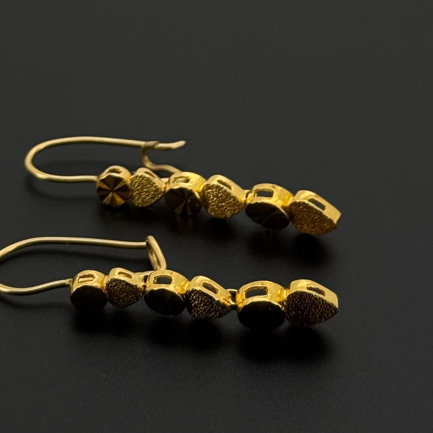 22k Solid Gold Simple Ladies Hoops E311
