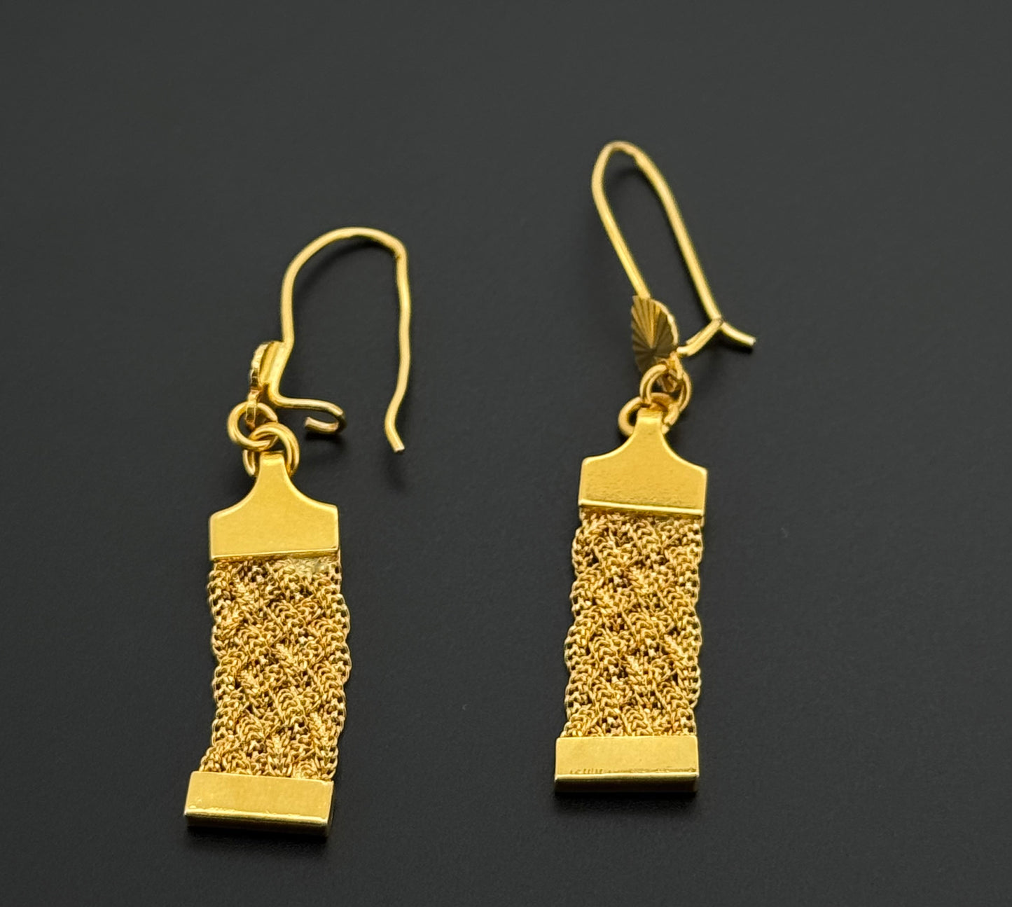 21k Solid Gold Simple Ladies Hoops E312