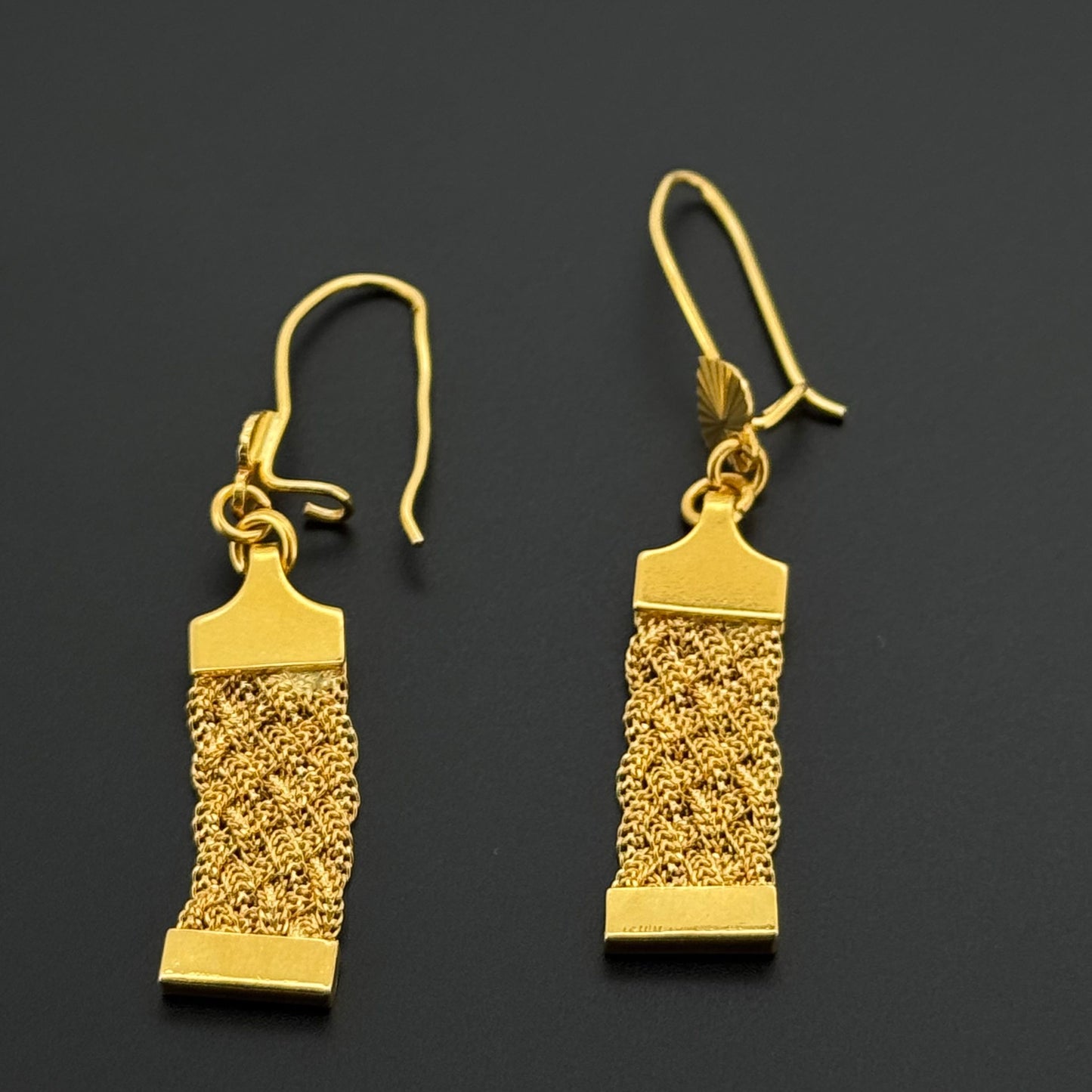21k Solid Gold Simple Ladies Hoops E312