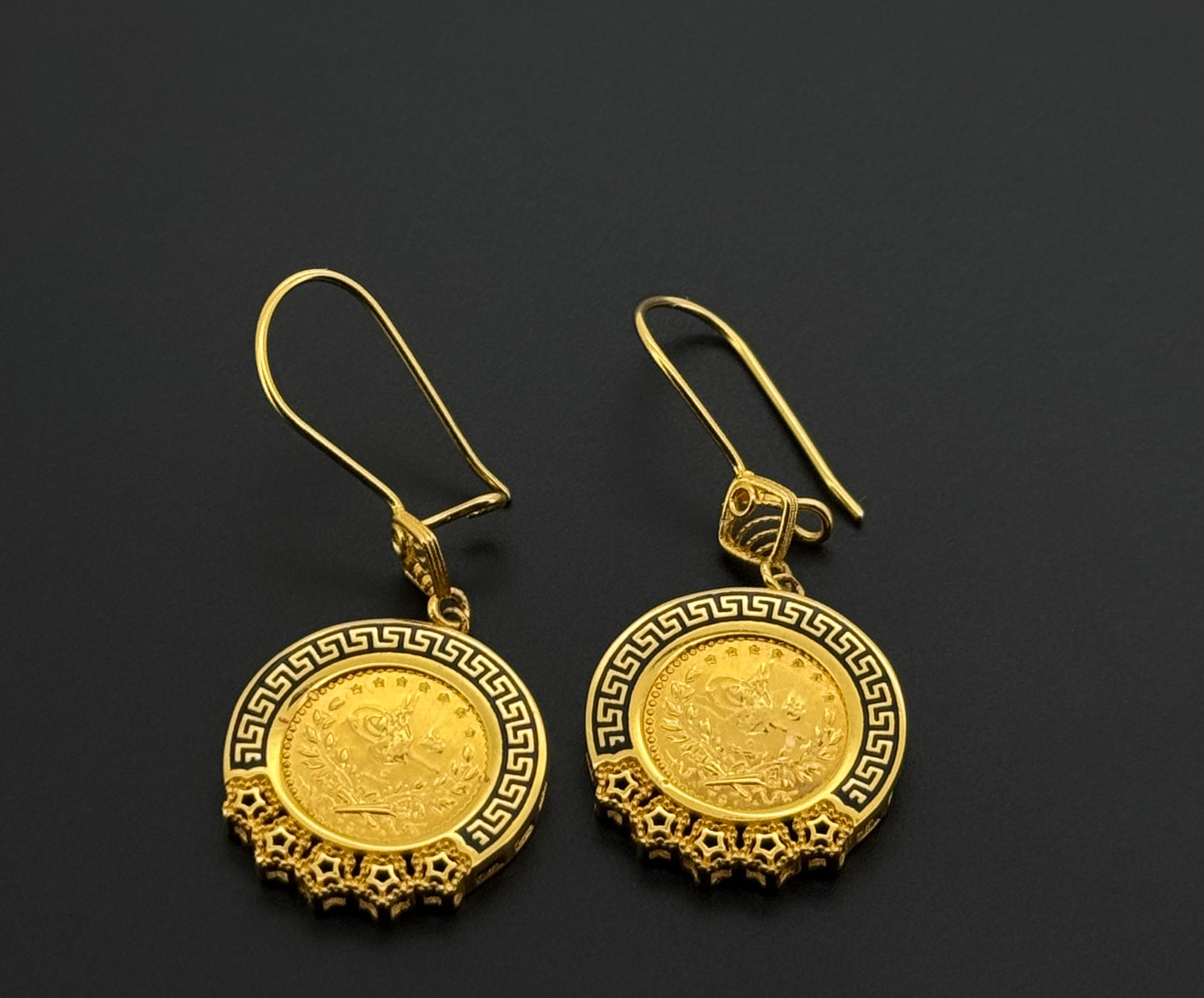 21k Solid Gold Simple Ladies Hoops E317