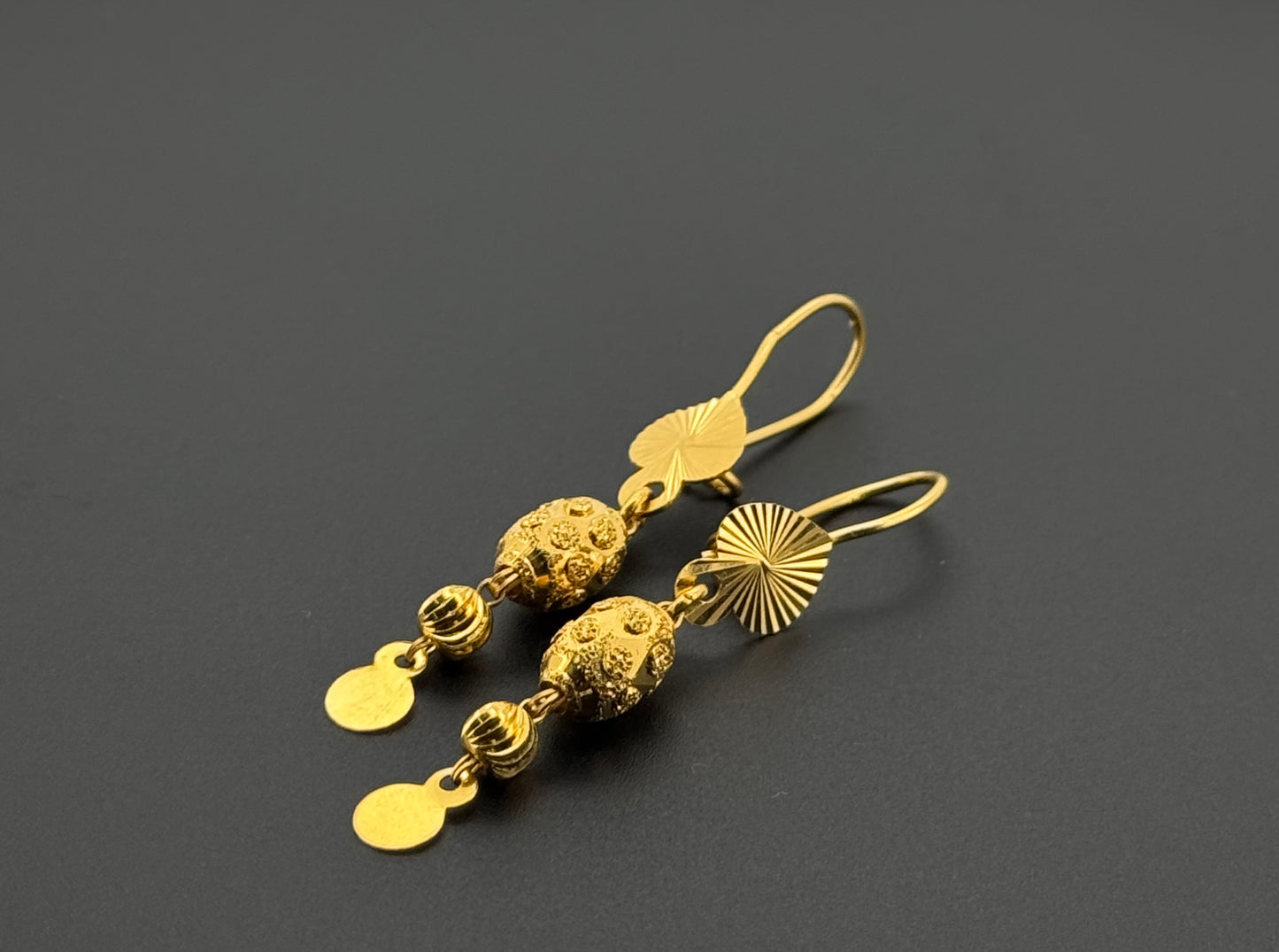 22k Solid Gold Simple Ladies Hoops E319