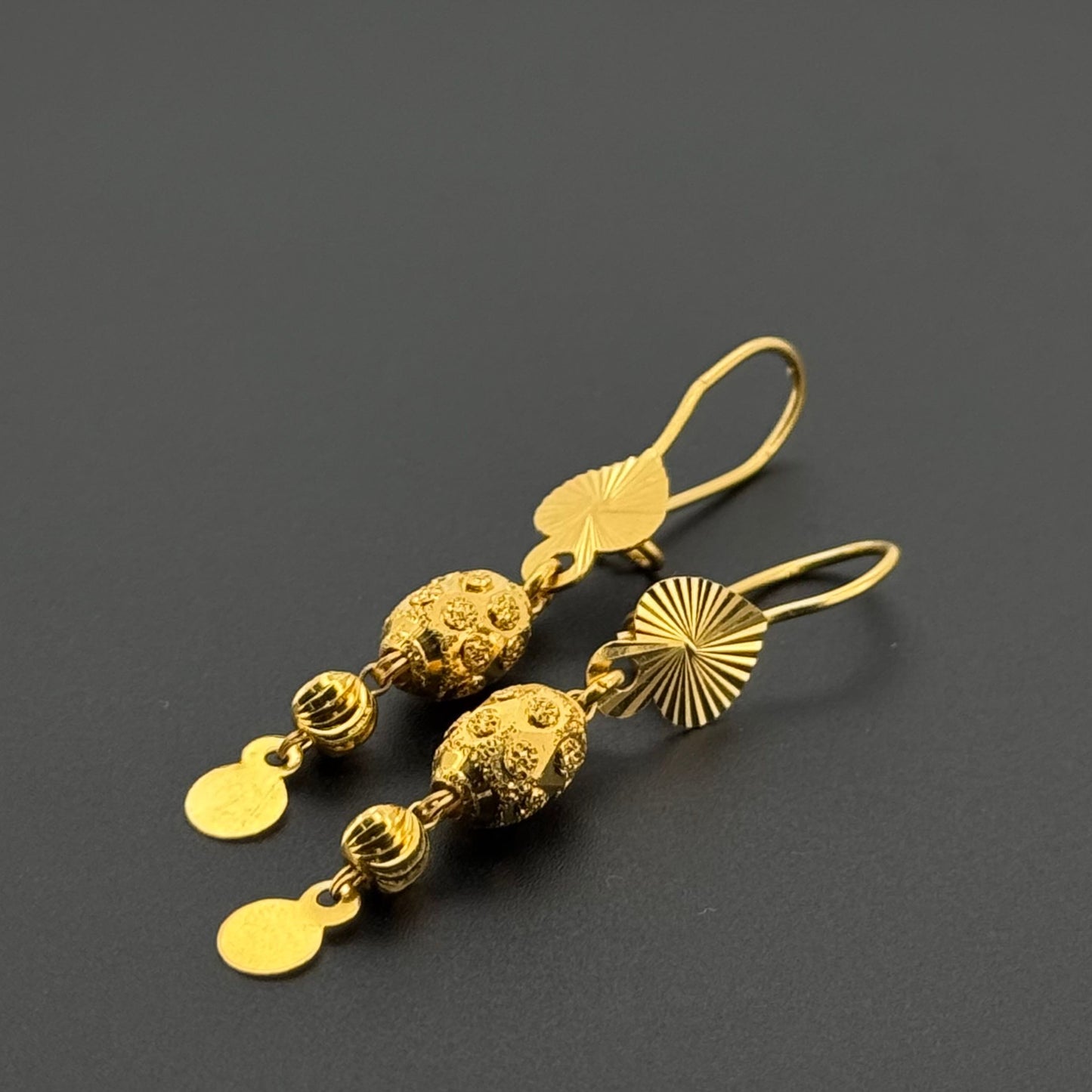 22k Solid Gold Simple Ladies Hoops E319