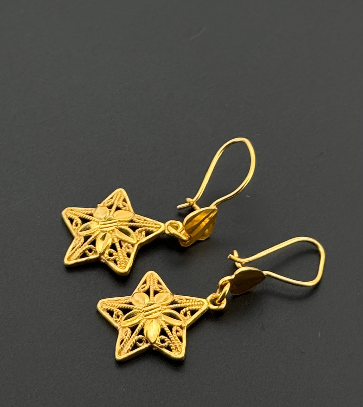 21k Solid Gold Simple Ladies Hoops E320