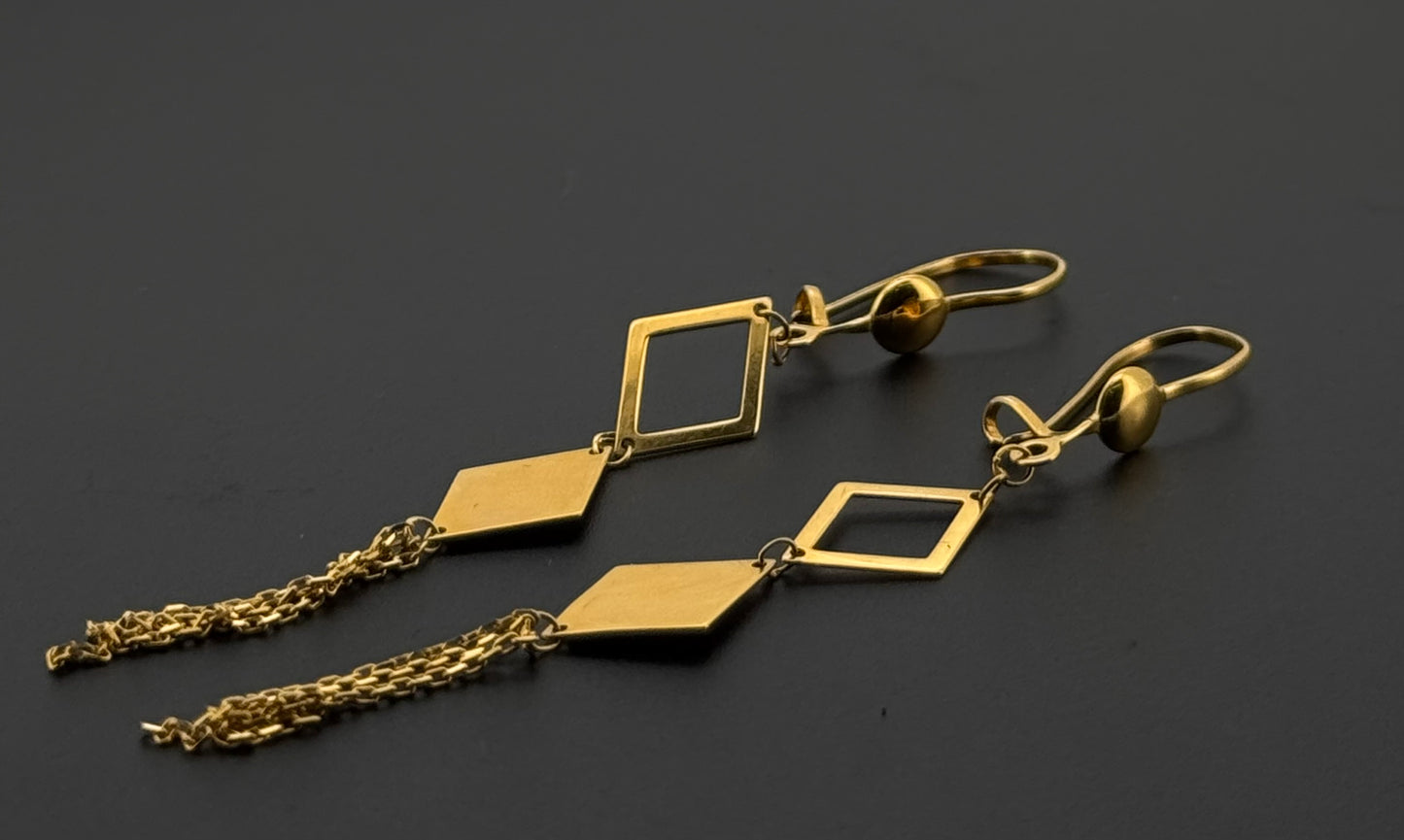 21k Solid Gold Simple Ladies Hoops E325