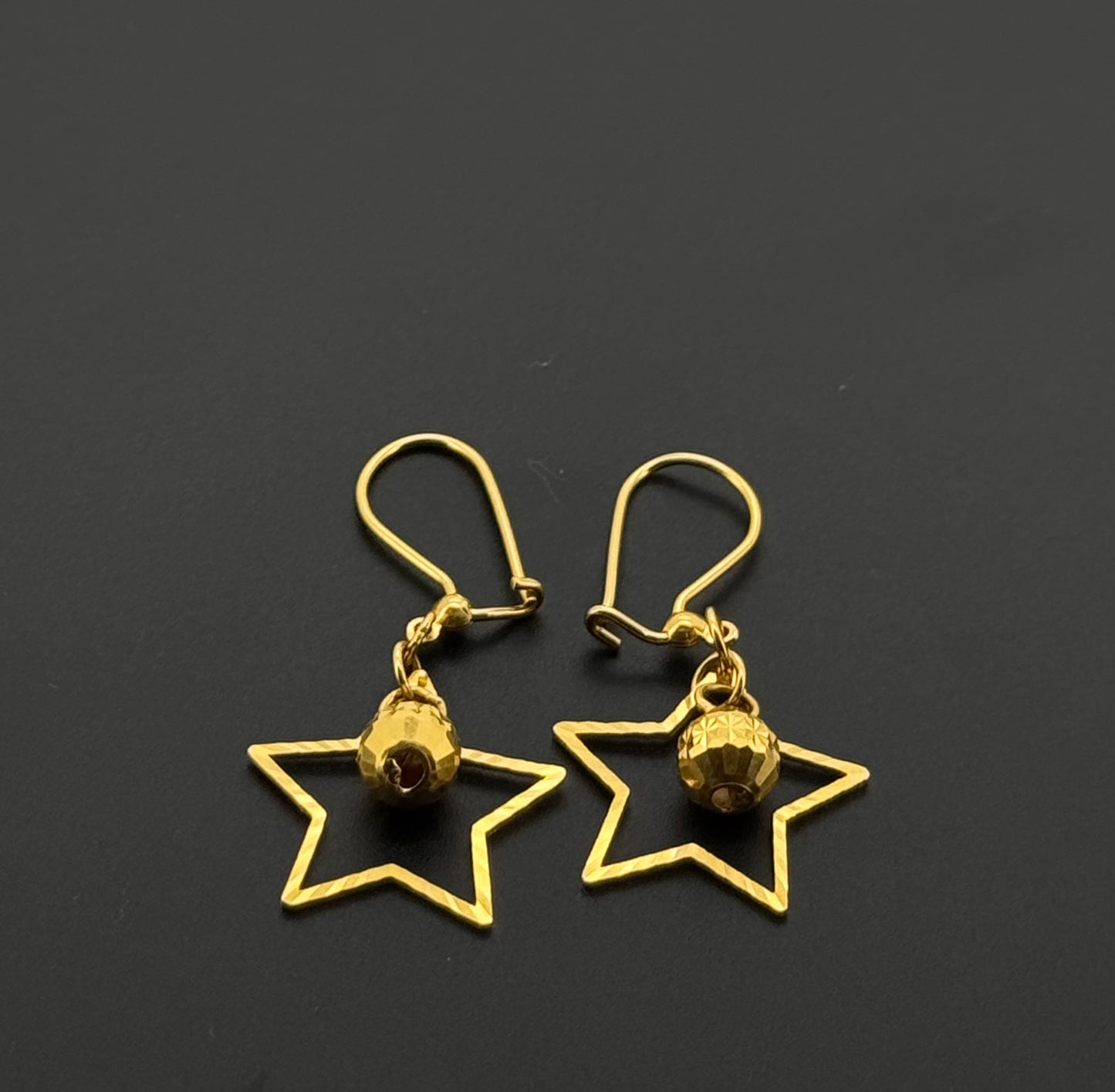 21k Solid Gold Simple Ladies Hoops E328