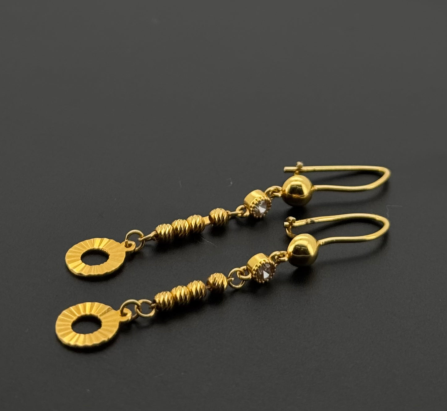 21k Solid Gold Simple Ladies Hoops E329